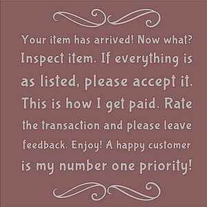 If You Are Happy With Your Item, Please Leave Feedback! ⭐️⭐️⭐️⭐️⭐️